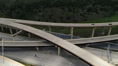 Aerial US 290 Highway Interchange Flyover Ramps in Manor Texas Part 1 of 5
