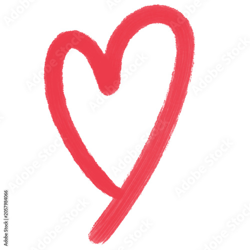 Corazón rojo dibujado a mano sin fondo textura asimétrico 