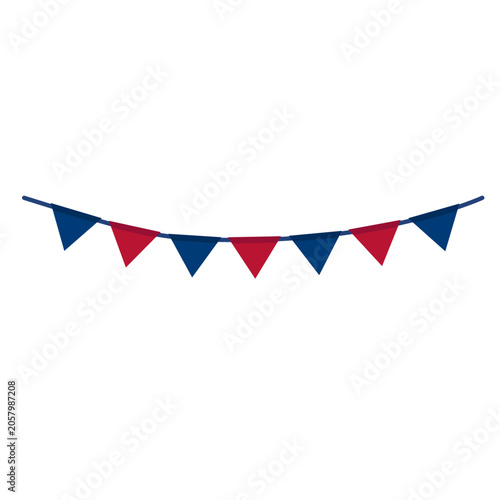 Colorful Bunting Decoration for a Festive Event at an Outdoor Location