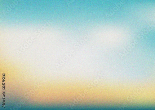 Foto Dreamy horizon gradient displaying vibrant blue tones merging into a warm golden