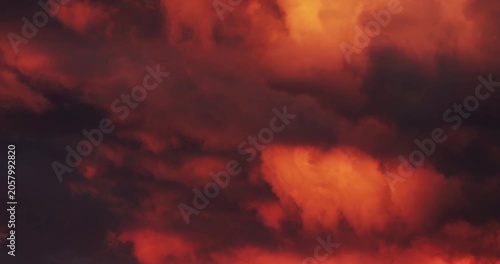Floating clouds in the evening sky