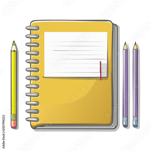 Cartoon Spiral Notebook with Pencils