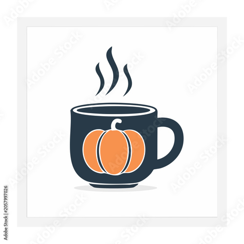 Minimalist coffee cup with steam illustration