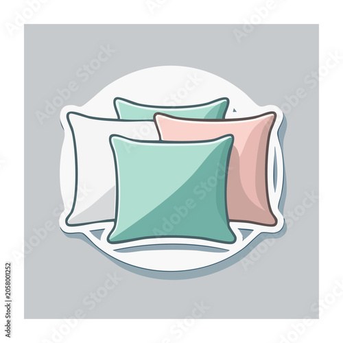 Stack of Decorative Pillows in Flat Design Style