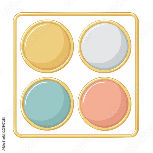 Watercolor Paint Palette with Four Color Swatches