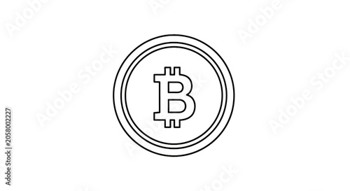 Bitcoin cryptocurrency coin symbol icon.