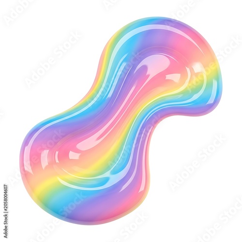 Colorful swirls and waves in pink, purple, yellow, and blue gradient on transparent background