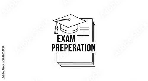 Graduation cap on book stack icon.