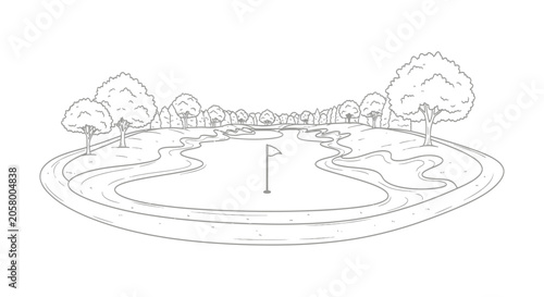 Golf Course Green Landscape Design.