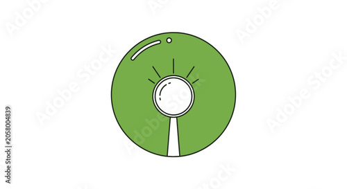 Green CD with white center hole.