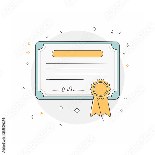 Flat design vector of laptop with person and document