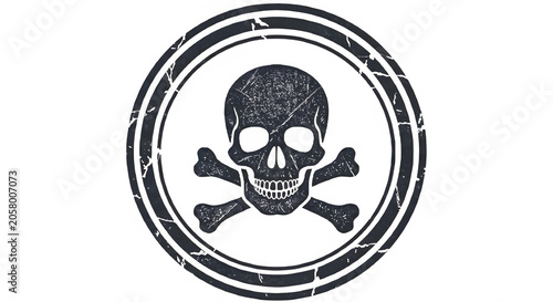 Skull and crossbones isolated on PNG background.