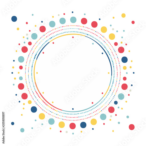 Geometric abstract circle pattern with dots