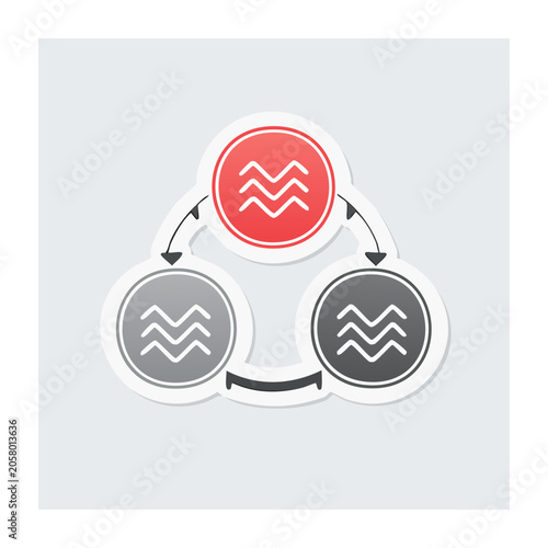 Network Nodes with Arrows Icon Set