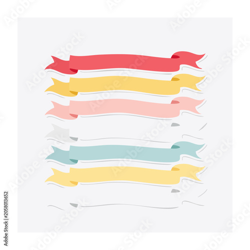 Stacked colorful decorative banners illustration