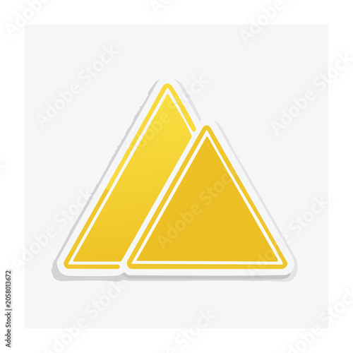 Yellow Warning Triangle Icons on Transparent Background