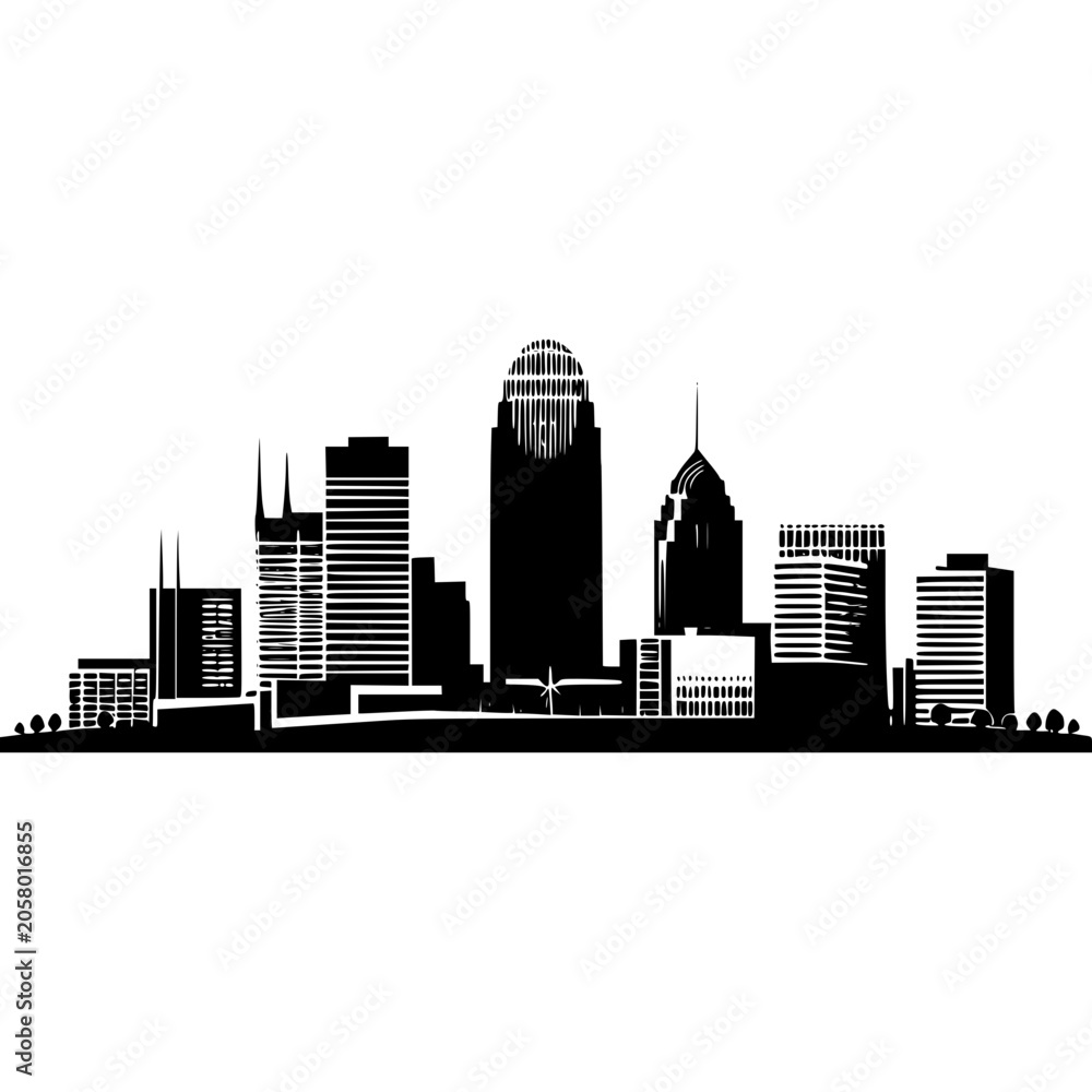 Obraz premium Louisville Skyline Vector Icon