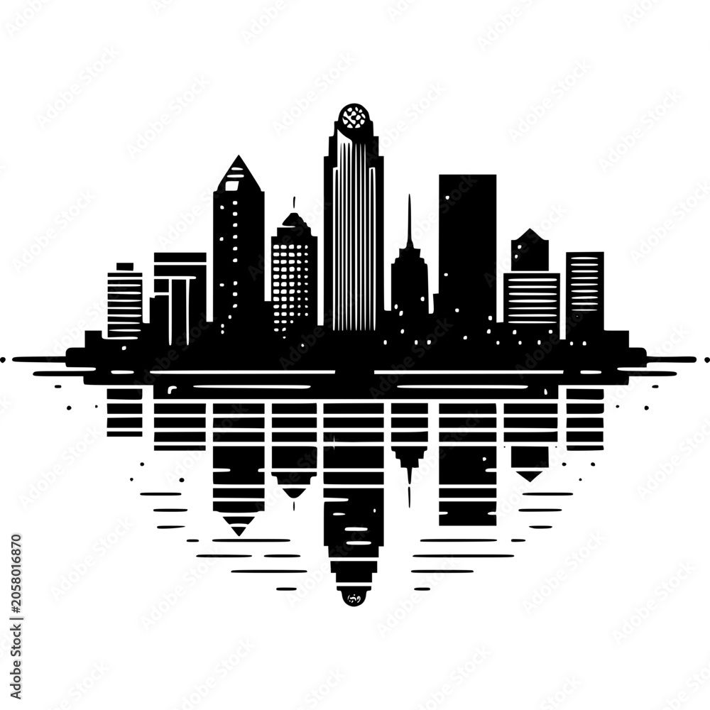 Obraz premium Louisville Skyline Vector Icon