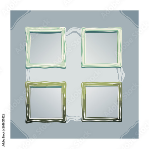 Hand Drawn Empty Picture Frames on Light Blue Background