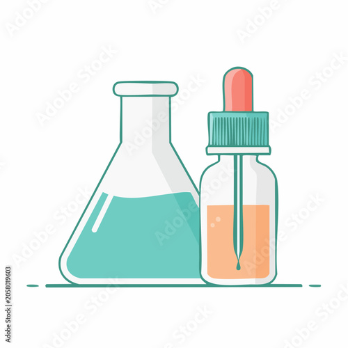 Laboratory Equipment: Flask and Dropper Bottle