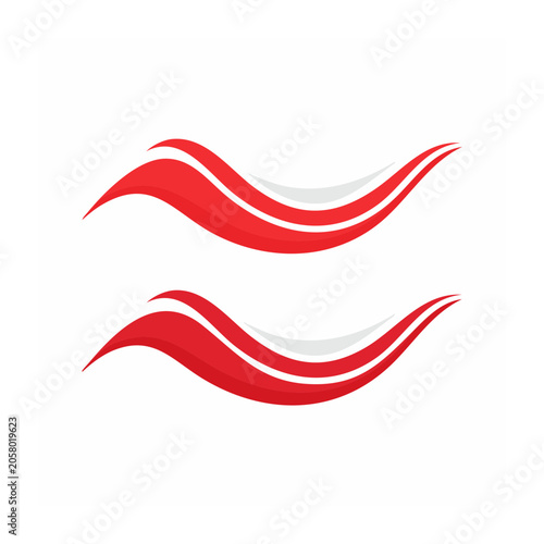 Red and white decorative ribbons vector