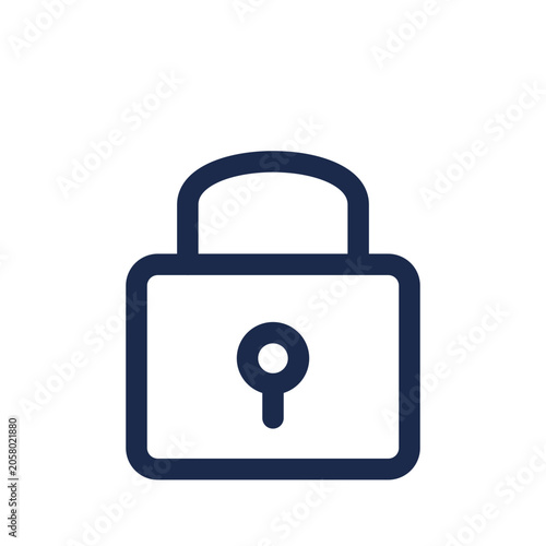 Security padlock icon — privacy lock outline vector symbol set