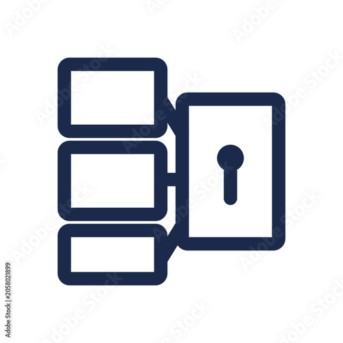 Data encryption icon — cryptography secure encoding outline