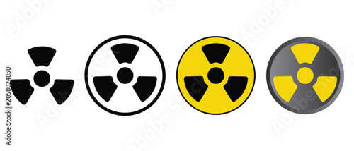 radioactive Vector Icons set, set of abstract symbols Radioactive Icon, cartoon radioactive Vector Icons.
