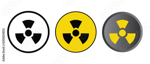 radioactive Vector Icons set, set of abstract symbols Radioactive Icon, cartoon radioactive Vector Icons.