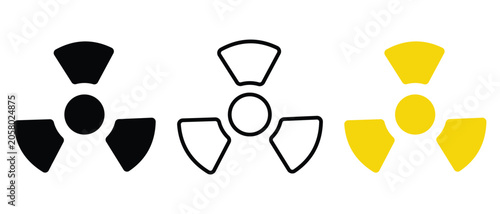 radioactive Vector Icons set, set of abstract symbols Radioactive Icon, cartoon radioactive Vector Icons.