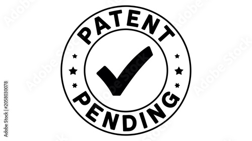 Patent pending stamp, checkmark seal, approval mark, verification symbol