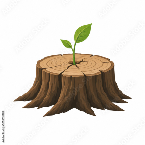 Vászonkép Deforestation Tree Stump Environment Icon