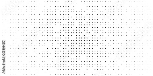 Quadro su tela White Background with Layered Black Diamond Dot Formation and Rhythmic Optical G