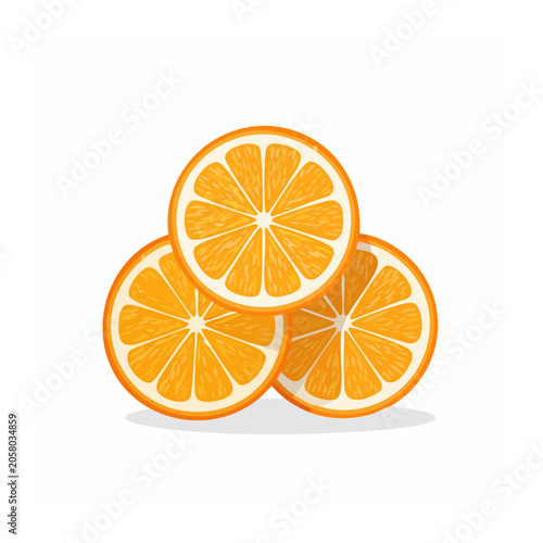 Stacked Orange Slices Flat Illustration