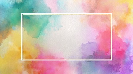 Watercolor frame with artistic pastel colors and soft blending, suitable for design and decoration