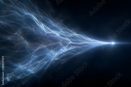 Luminous probability wave narrowing into a bright point