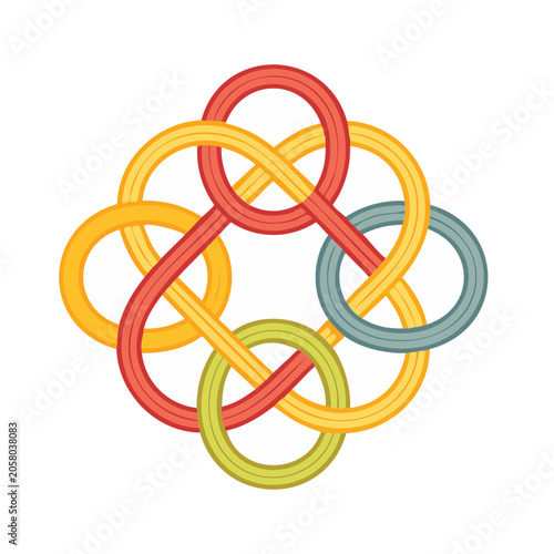 Olympic rings symbol flat design