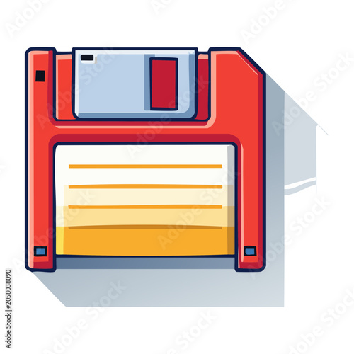 Red and blue briefcase with money stack