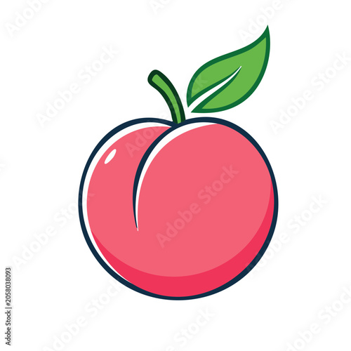 Red apple with green leaf isolated on transparent background