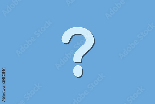 Obraz na plátně Question mark on blue background with simple design showing uncertainty and curi