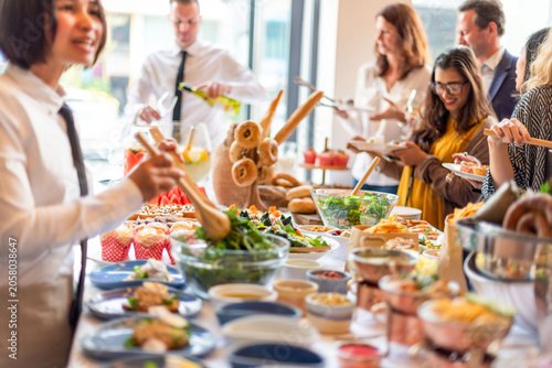 Bild auf Leinwand Vibrant buffet gathering celebration photo