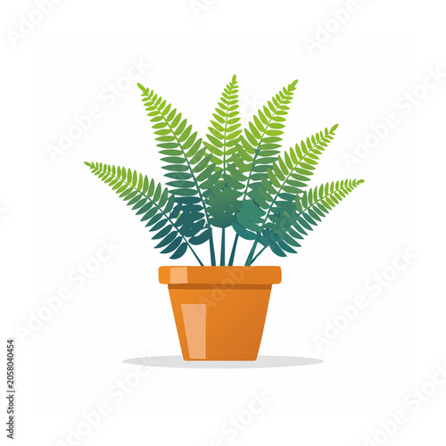 Minimalist potted plant 3D render