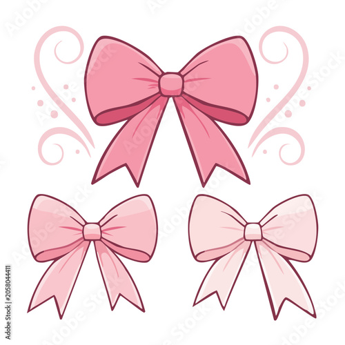 Pink decorative bows illustration