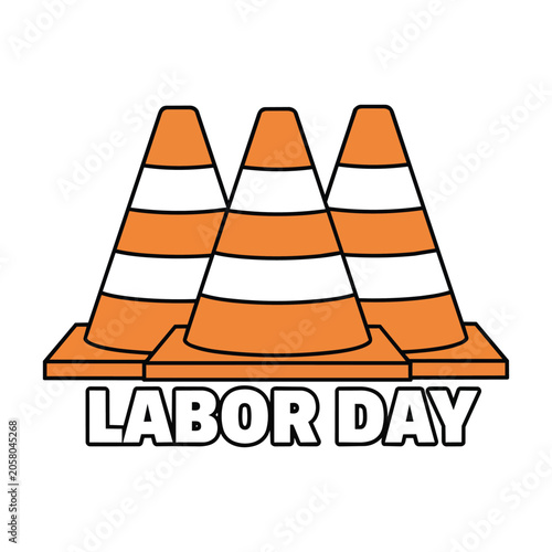 Traffic cone under construction safety warning icon illustration vector design