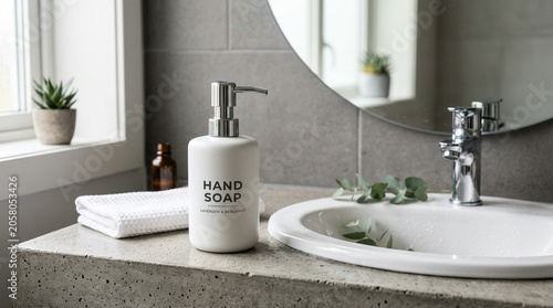 White Ceramic Soap Dispenser Mockup