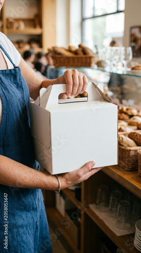 White Cardboard Cake Box Mockup