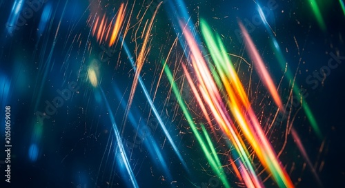 Abstract streaks of vibrant light trails against a dark background dynamic energy