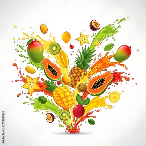 Colorful autumn leaves with acorns and berries arrangement.