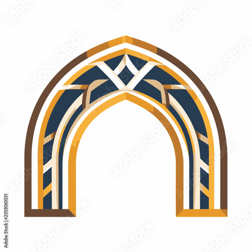 Islamic Arch Geometric Pattern Design.