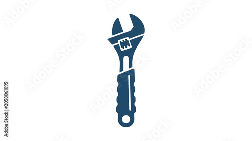 Fotografija A blue adjustable wrench icon isolated on a white background.
